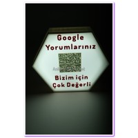 Google Yorum Standı Işıklı Altıgen (220vŞerit Led)