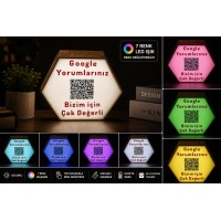 Google Yorum Standı Altıgen (12v RGB Şerit Led)