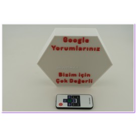 Google Yorum Standı Altıgen (12v RGB Şerit Led)
