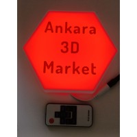 Kişiye Özel Gece Lambası Altıgen  (12v Çok Renkli RGB Şeritt Led)