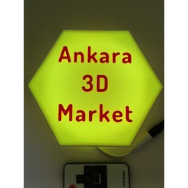 Kişiye Özel Gece Lambası Altıgen  (12v Çok Renkli RGB Şeritt Led)